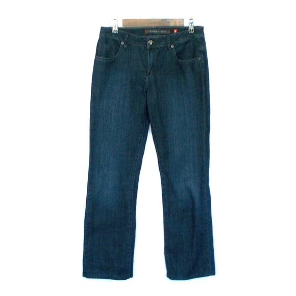 Christopher Blue Dark Wash Bootcut Jeans Sz 8 - Picture 1 of 7